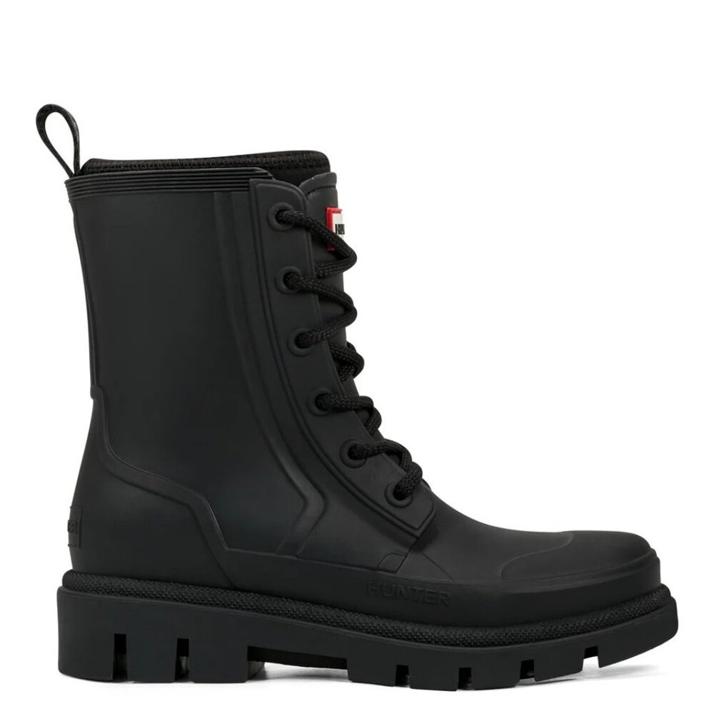 Hunter Women's Diana Waterproof Lace-Up Rain Boots in Black - Picture 5 of 10